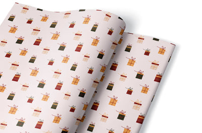 Christmas Wrapping Paper, Gift wrap sheets featuring a fun unique festive design perfect for gift giving, Easily add gift tags