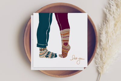 Greeting Card For Your Girlfriend Or Boyfriend, Cute Boho Hygge Design Perfect For Anniversary Wedding Or Just Because