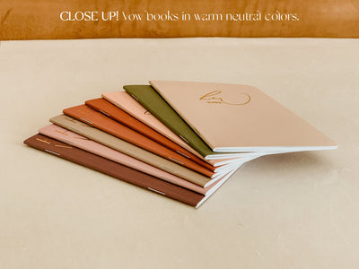 Vow books for your wedding or vow renewal, Sun and moon, Boho neutral colors, Gold silver or rose gold foil, Vow journal for him or her