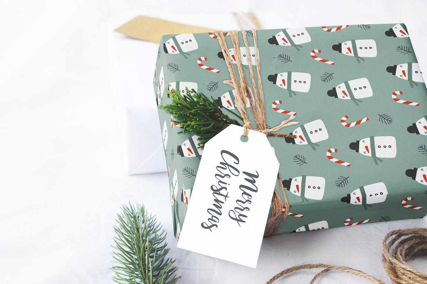 Wrapping paper, Boho holiday pattern, Xmas gift wrap sheets, Snowman Christmas wrap, Snowman paper rolls for corporate gifts, wps0137