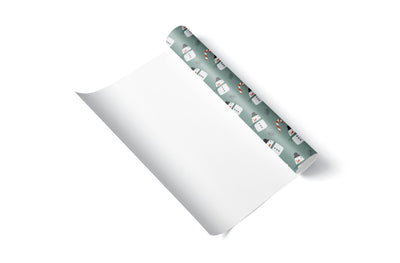 Wrapping paper, Boho holiday pattern, Xmas gift wrap sheets, Snowman Christmas wrap, Snowman paper rolls for corporate gifts, wps0137