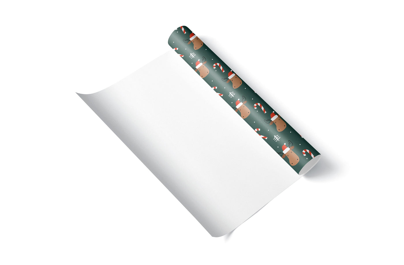 Wrapping paper, Boho holiday pattern, Xmas gift wrap sheets, Moose Christmas wrap, Candy cane paper rolls for corporate gifts, wps0147