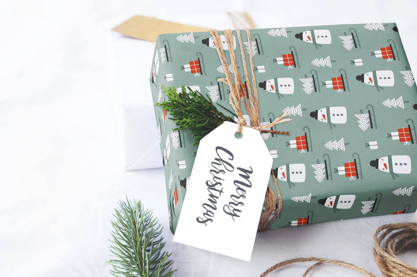 Wrapping paper, Boho holiday pattern, Xmas gift wrap sheets, Snowman Christmas wrap, Wrapping paper rolls for corporate gifts, wps0152