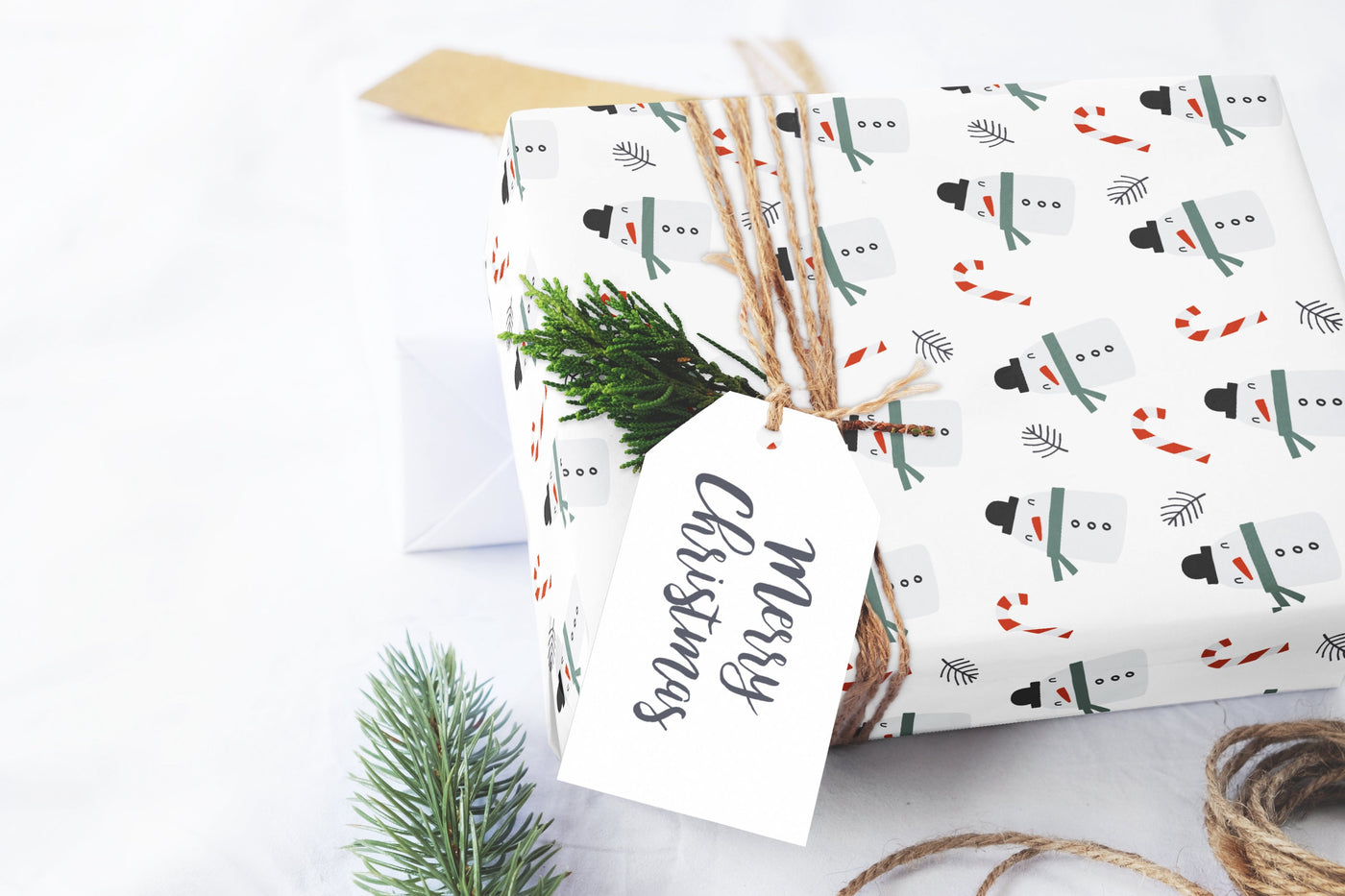 Wrapping paper, Boho holiday pattern, Xmas gift wrap sheets, Snowman Christmas wrap, Wrapping paper rolls for corporate gifts, wps0145
