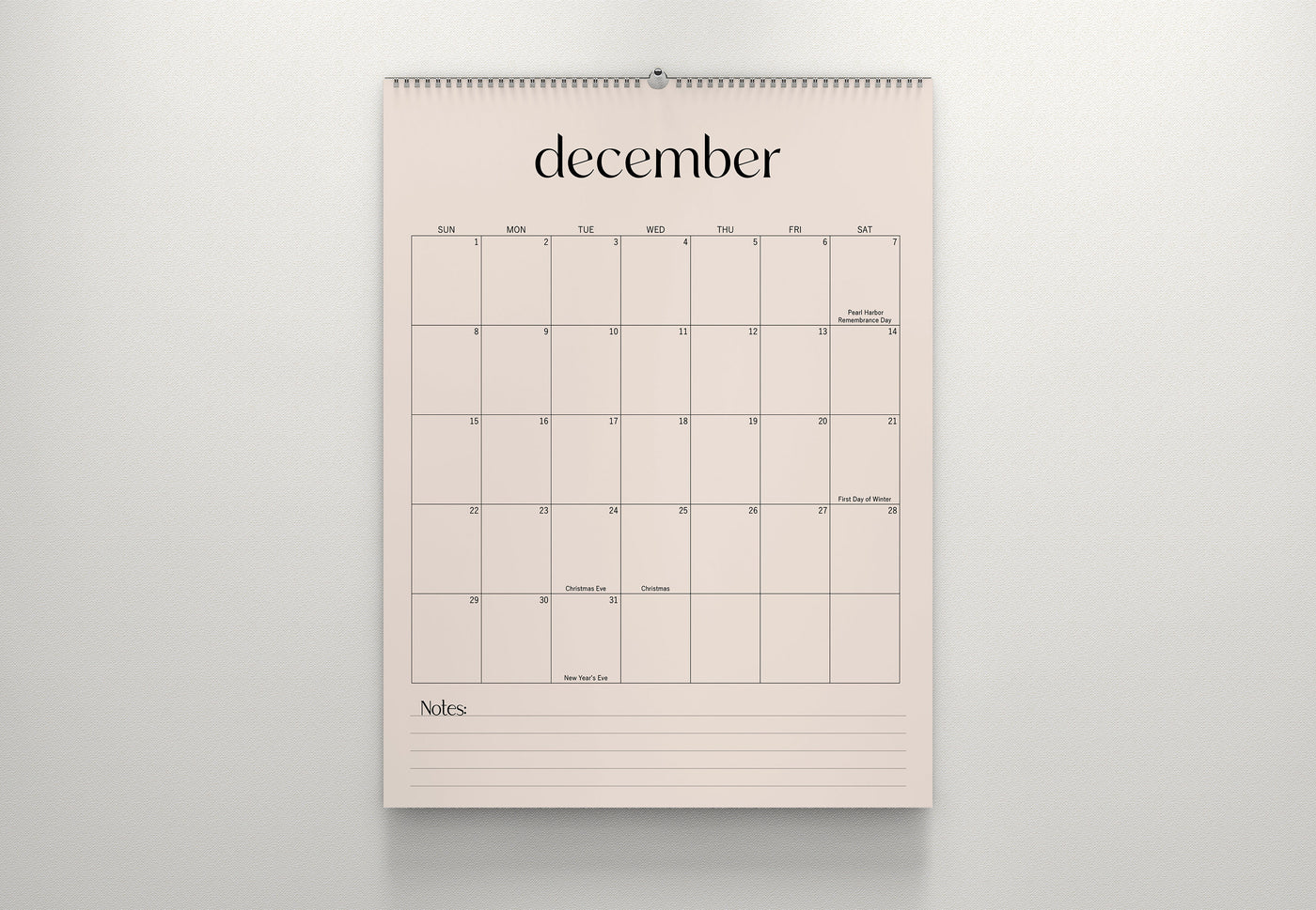 2024 Wall Calendar, 11x14, Appointment Wall Planner, Neutral beige home and office decor, Minimal modern design, Gift for her (cal0132-1)