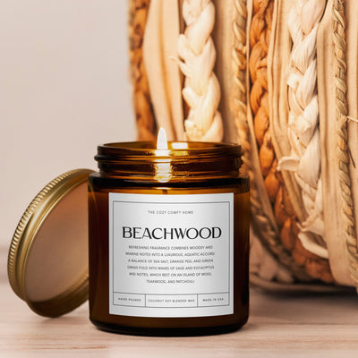 Beachwood hand poured candle, Scented Candle, Coconut soy wax candle, Candle gift for her, Gift For mom, Vegan candle, Gift for Sister