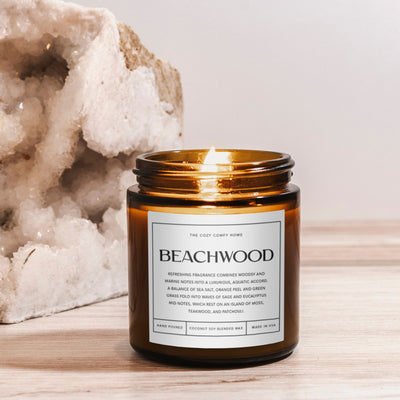 Beachwood hand poured candle, Scented Candle, Coconut soy wax candle, Candle gift for her, Gift For mom, Vegan candle, Gift for Sister