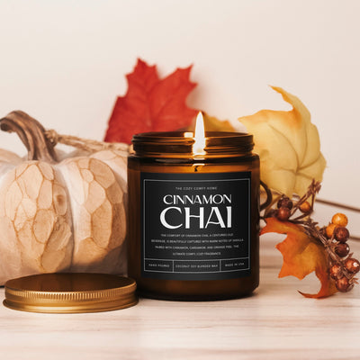 Cinnamon chai hand poured candle, Scented Candle, Coconut soy wax candle, Vegan candle, Gift for her, Gift For mom, Gift for Sister