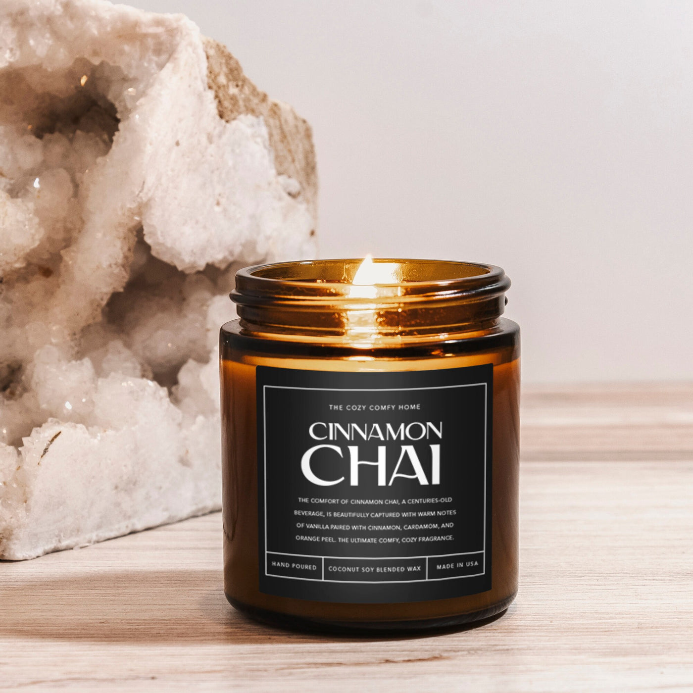 Cinnamon chai hand poured candle, Scented Candle, Coconut soy wax candle, Vegan candle, Gift for her, Gift For mom, Gift for Sister