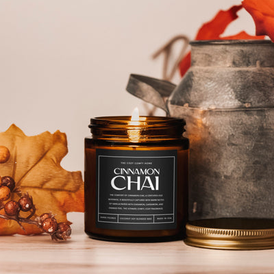 Cinnamon chai hand poured candle, Scented Candle, Coconut soy wax candle, Vegan candle, Gift for her, Gift For mom, Gift for Sister