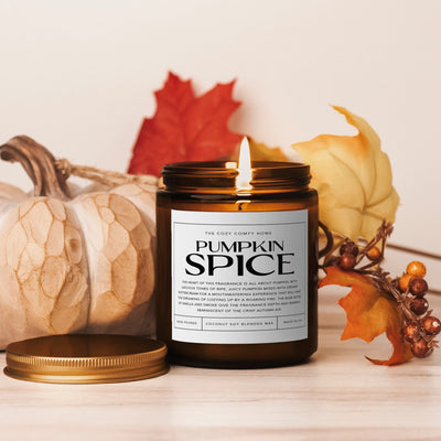 Pumpkin Spice hand poured candle, Scented Vegan Candle, 4 oz and 9 oz Coconut soy wax candle, Gift for her, Gift For mom, Gift for Sister