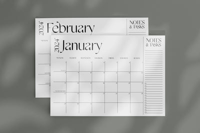 2024 Desk Calendar, MONDAY start, 11x17 Notepad, Large Desk Pad, January to December, Monthly planner note pad, Tear off notepad calendar
