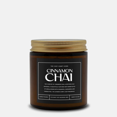 Cinnamon chai hand poured candle, Scented Candle, Coconut soy wax candle, Vegan candle, Gift for her, Gift For mom, Gift for Sister