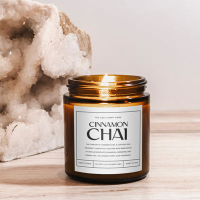 Cinnamon chai hand poured candle, Scented Candle, Coconut soy wax candle, Vegan candle, Gift for her, Gift For mom, Gift for Sister