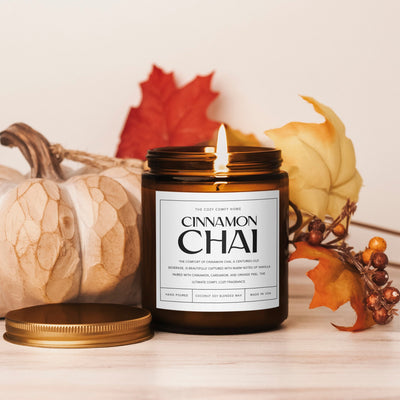 Cinnamon chai hand poured candle, Scented Candle, Coconut soy wax candle, Vegan candle, Gift for her, Gift For mom, Gift for Sister